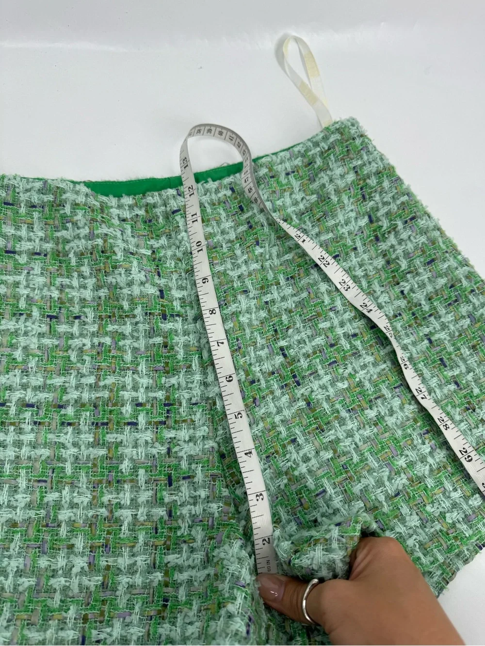 NWT Anthropologie Anna Sui Tweed Green & White Checkered Shorts Hi Rise Size 4